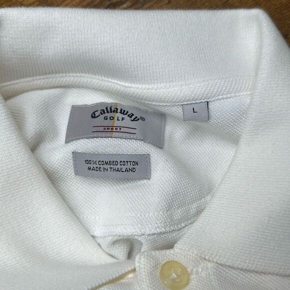 Callaway Mens Classic White Short Sleeve Golf Shirt Polo size Large New with Tag - Picture 7 of 9